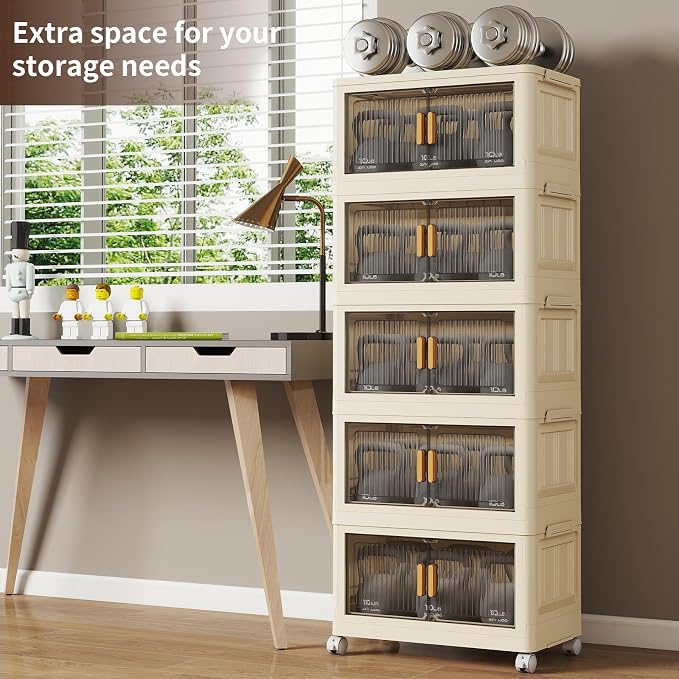 5 Tier Stackable Plastic Storage Bins - Image 4