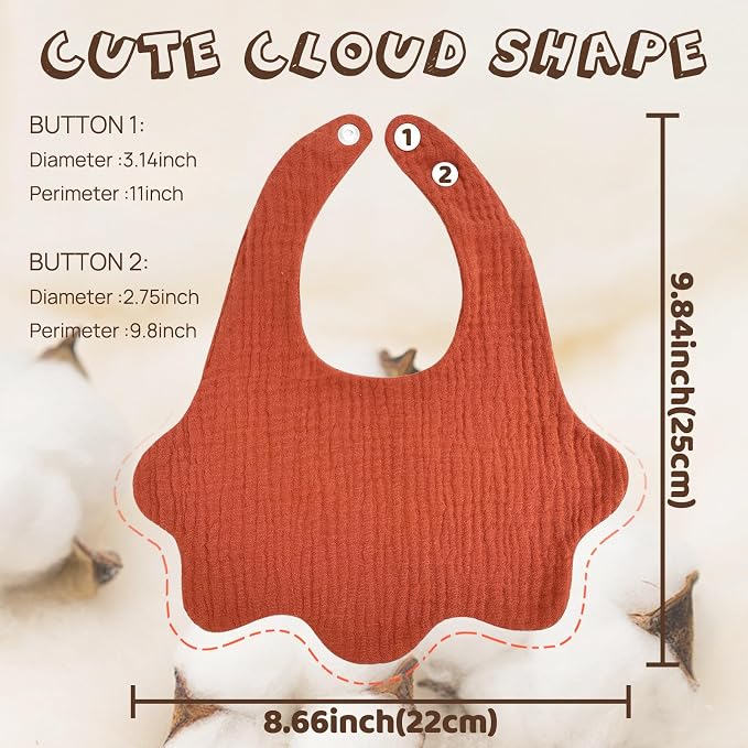 Muslin Baby Bibs for Drooling and Teething Newborn Drool Bibs for Baby Girl Boy - Image 3
