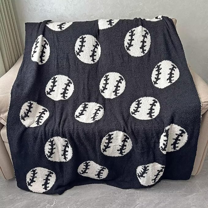 Cozy Baseball Pattern Blanket Perfect Reversible Lightweight Bedding - Image 2
