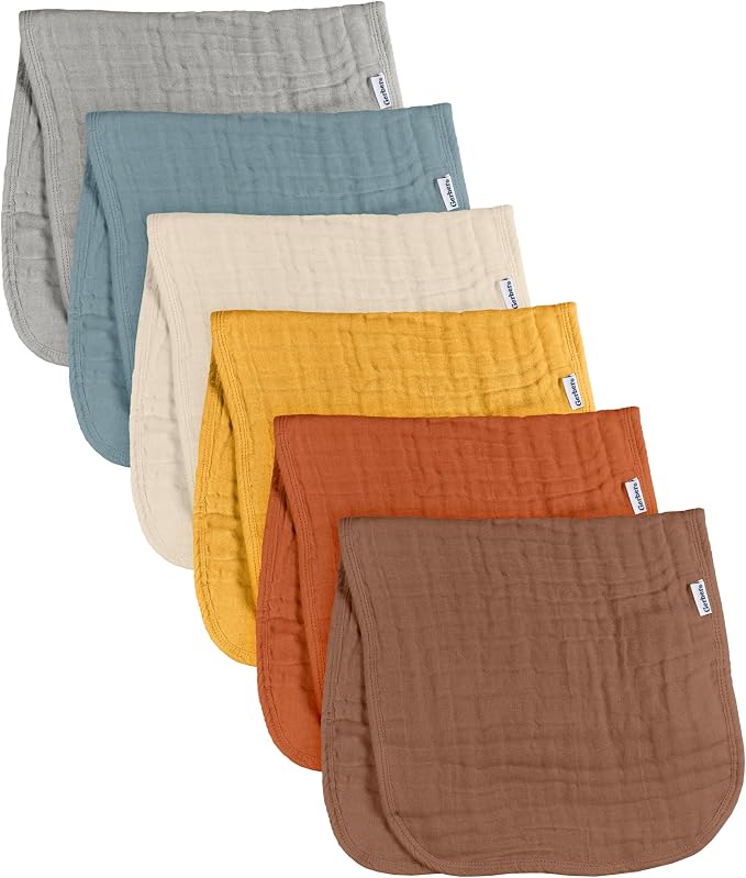 Gerber Baby Unisex Muslin Burp Cloths 6-Pack, Large Size 20" x 10" - Image 2