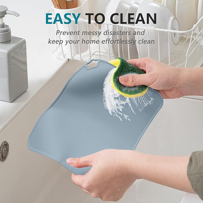 Silicone Placemat for Kid Stain-Proof Non-Slip Toddle， Reusable Portable，Heat - Image 6