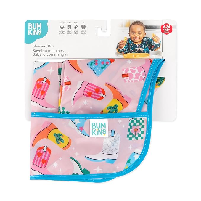 Bumkins Sleeved Bib for Girl or Boy Baby and Toddler for 6-24 Mos, Essential - Image 6