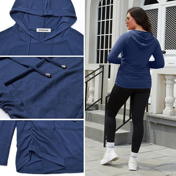 GINKANA Maternity Hoodie Long Sleeves Shirts Casual Maternity Top Pregnancy - Image 6