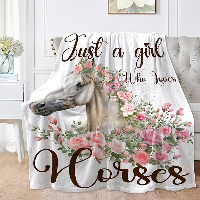 Just A Girl Who Loves Horses Blanket by AUSMART