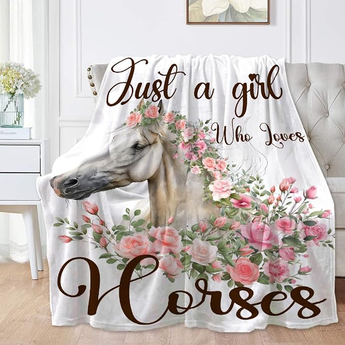 Just A Girl Who Loves Horses Blanket by AUSMART