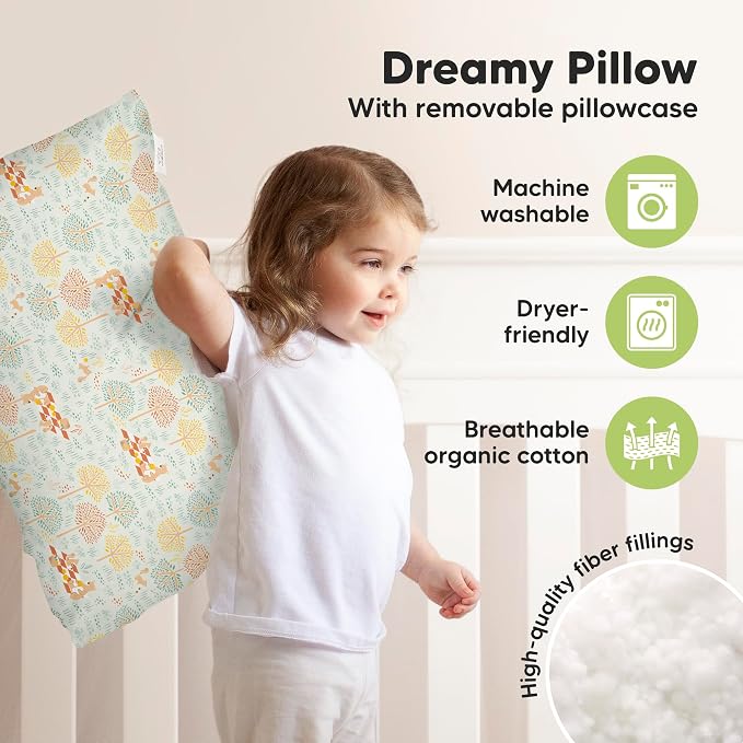 KeaBabies Toddler Pillow with Pillowcase, Jumbo 14X20 - Image 4