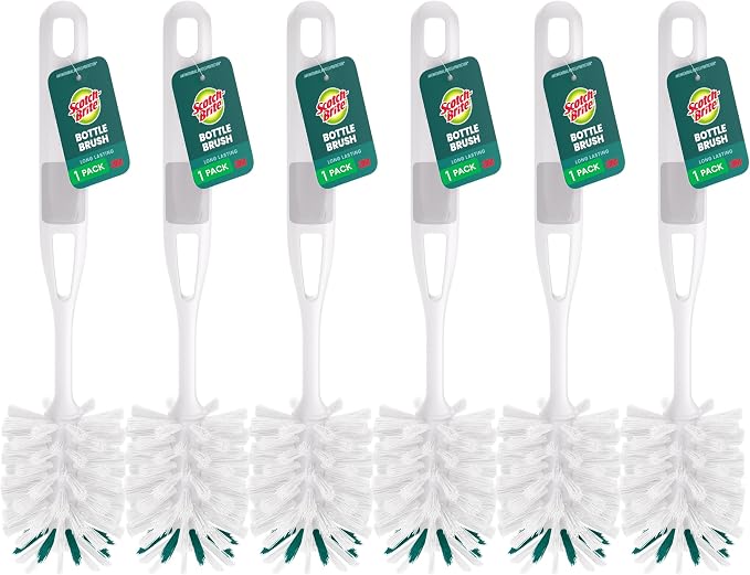 Scotch-Brite Glass and Water Bottle Brush, Long-Lasting Bristles, Safe On by Scotch-Brite