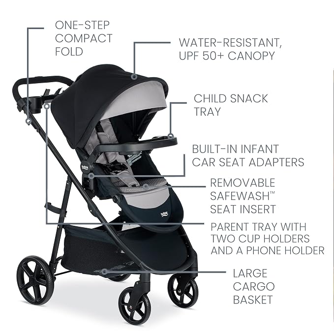 Britax Brook+ Modular Baby Stroller, Ultra-Lightweight Infant and Toddler - Image 3