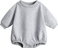 Bafeicao Baby Boy Girl Sweatshirt Romper Organic Cotton Solid Color Long Sleeve by Bafeicao