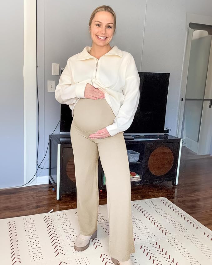 G4Free BareFeel Maternity Dress Yoga Pants Over The Belly Stretchy Work Slack - Image 4