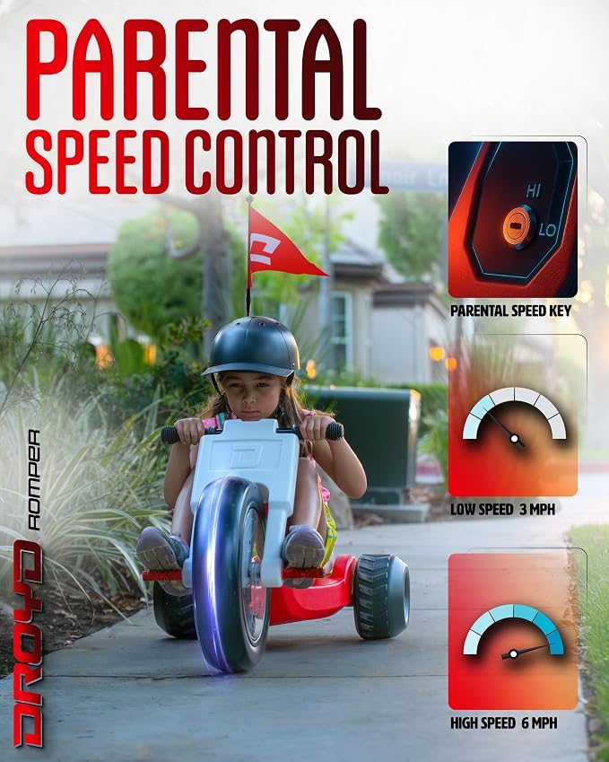 Droyd Romper Electric Tricycle for Kids 3+ Years, 24V Toy 3-6 MPH Max Speed & - Image 8