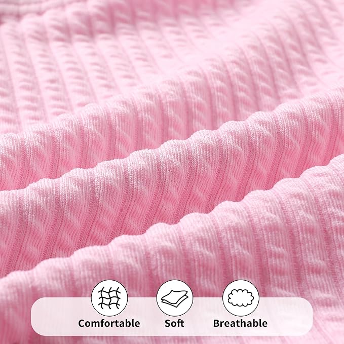 Happy Town Toddler Swimsuit Girl Solid Color Stripe One-Piece Baby Bathing Suits - Image 6