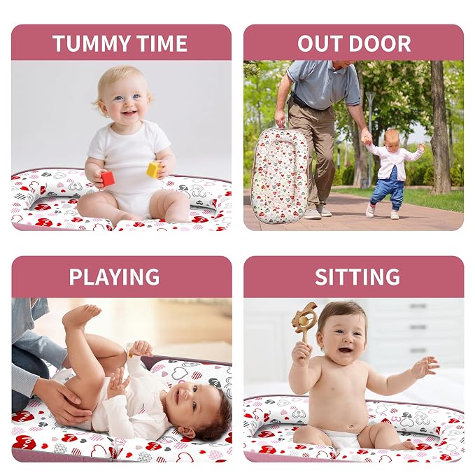 Baby Lounger, Foldable Infant Nest Pillow - Image 7