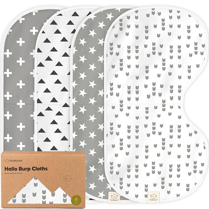 KeaBabies 4-Pack Baby Burp Cloths Baby Girl, Boy by KeaBabies