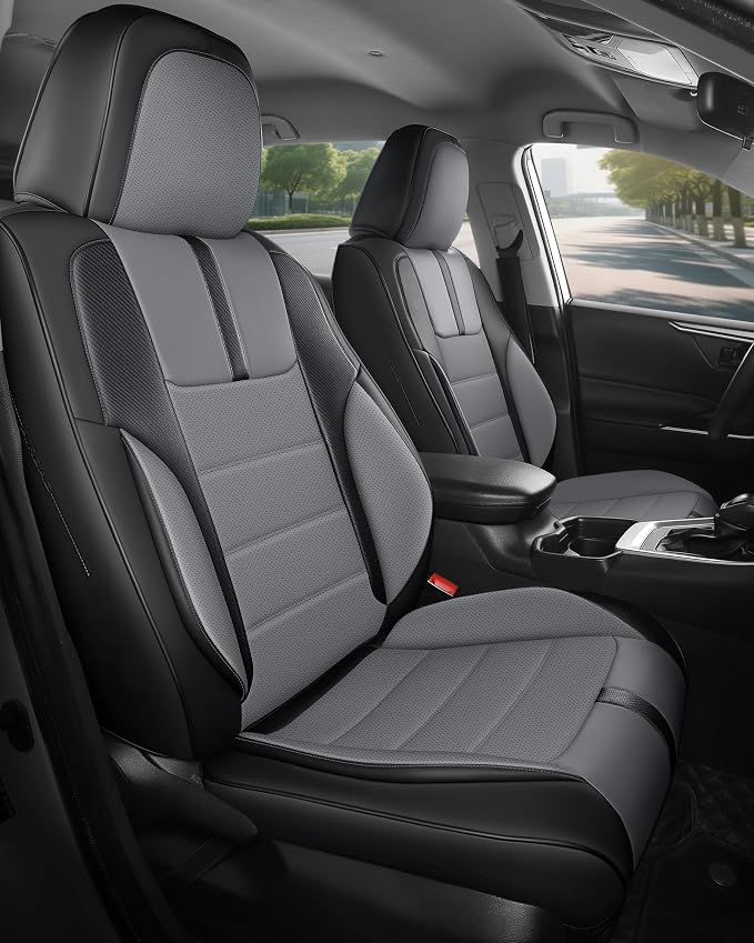 FREESOO Black Gray Front Car Seat Covers - Image 9