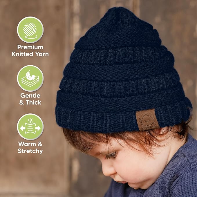 KeaBabies 3-Pack Baby Beanies for Boys, Girls - Image 4