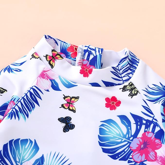 Infant Baby Girl Swimsuit One-Piece Long Sleeve Rash Guard - Image 5