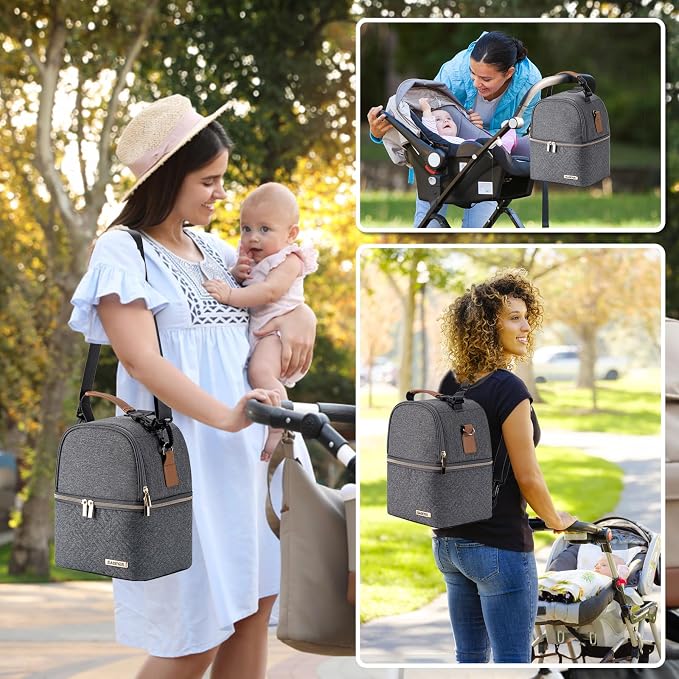Breastmilk Cooler Bag with Ice Pack Fits 6 Baby Bottles up to 9 Ounce, Breast - Image 7