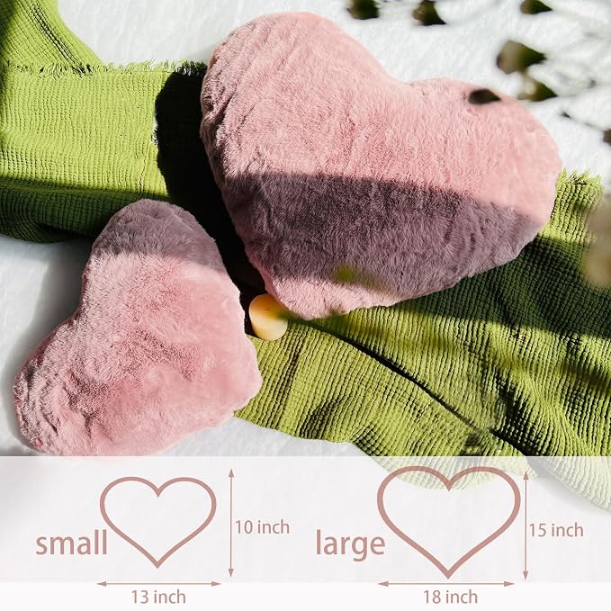 EastTree Heart Pillows, Dusty Pink Heart Shaped Pillows, Ultra Soft Extra-Large - Image 9