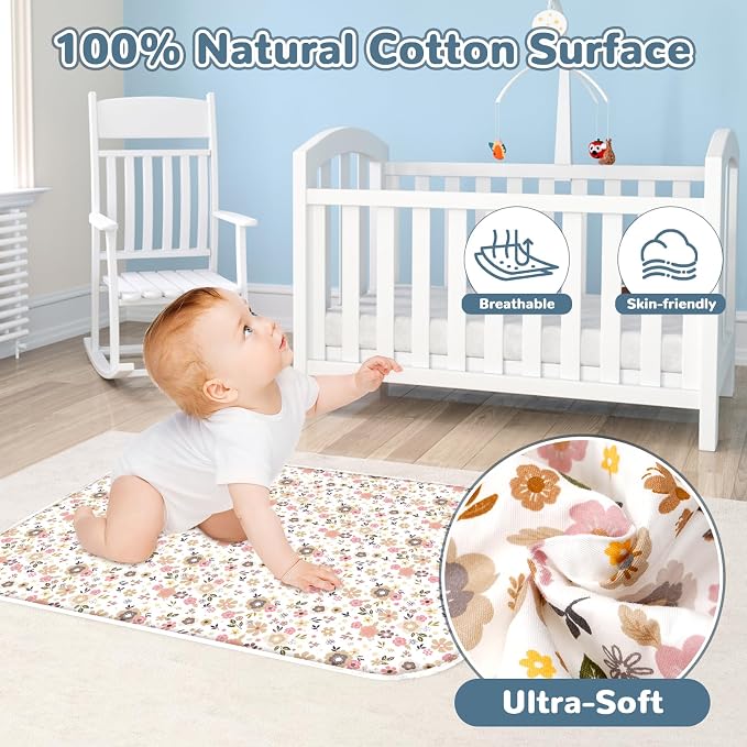 Baby Diaper Changing Pad – 31.5" x 21.5" Extra Large Waterproof Absorbent - Image 2