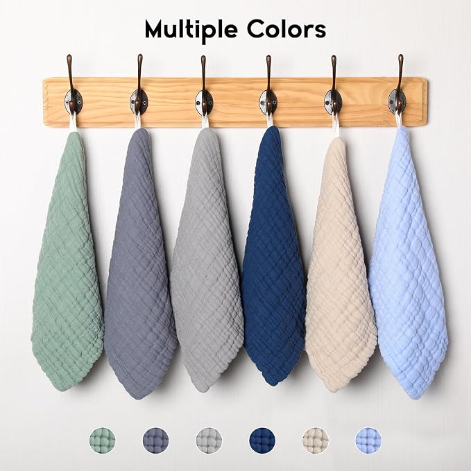 Muslin Baby Washcloths 6 Pack, 100% Cotton Wash Cloths - Image 7