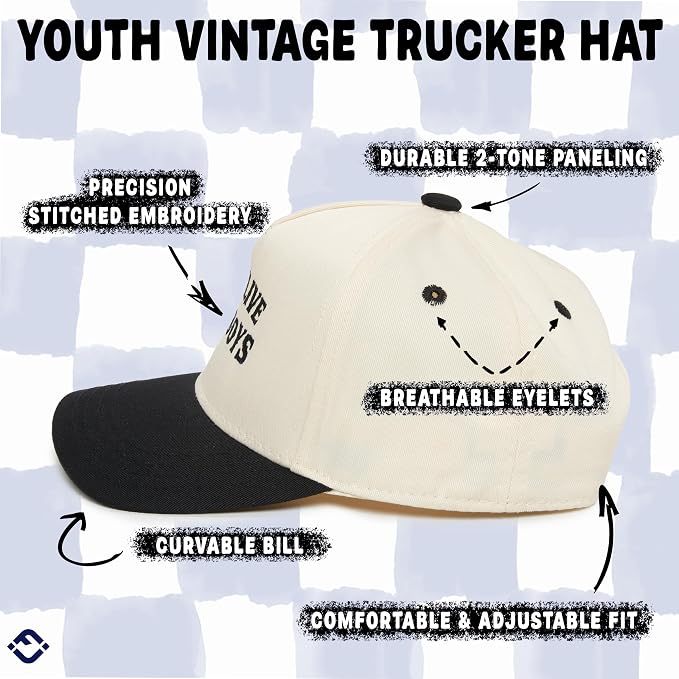Funky Junque Premium Kids Trucker Hat Vintage Snapback Baseball Cap - Image 4