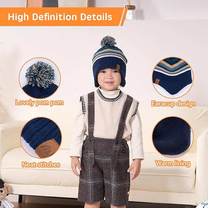Moon Kitty Baby Boys Hats Toddler Beanies - Image 3