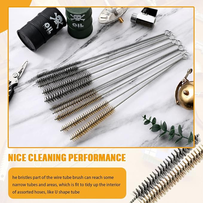 Wire Tube Brushes Bulk for Cleaning Pipe Tube Brass Stainless Steel Round Wire - Image 5