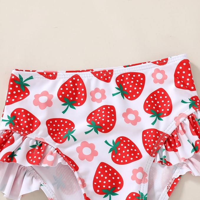 YOUNGER TREE Toddler Girls Two Pieces Swimsuit Color Block Stripe Swimwear - Image 5