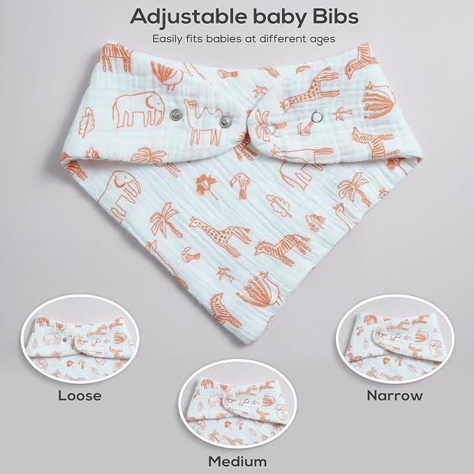 Muslin Baby bibs for drooling and teething, 100% cotton, Bibs for baby girl - Image 2