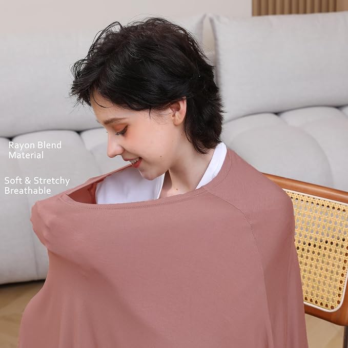 Multi-use Nursing Cover for Breastfeeding, 360°Full Coverage Nursing Poncho - Image 4