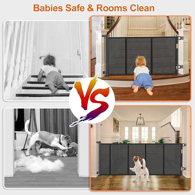 Upgrade 120 inch Retractable Baby Gates, EZIGO Extra Wide Baby Gate - Image 4