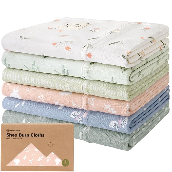 Organic Burp Cloths Baby Boy, Girl by KeaBabies