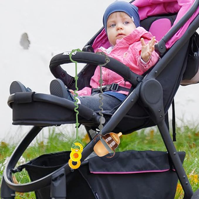 Toy Straps for Baby, RTMOK Silicone Setpacifier Clip, Applies to Car Seat Toy - Image 4