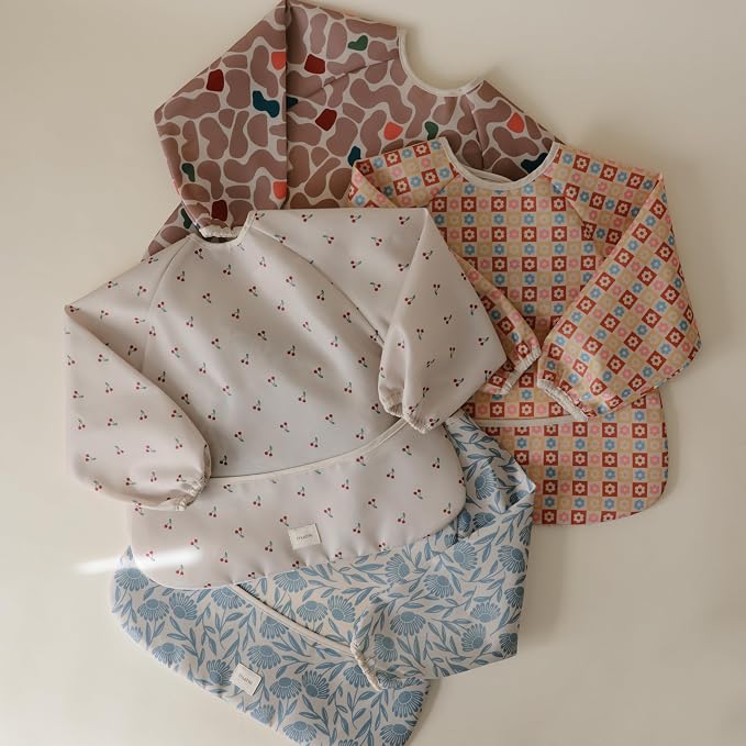 mushie Long Sleeve Baby Bib | Water Resistant Adjustable Fit - Image 6