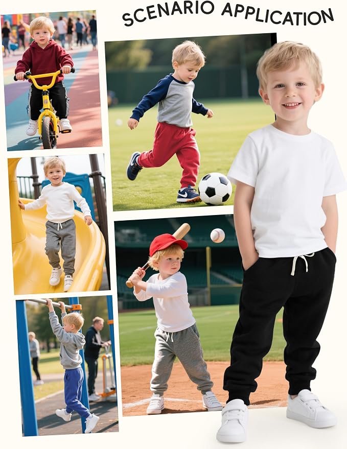 4 Pack Toddler Boys Sweatpants Cotton Baby Kids Joggers Toddler Boys Girls - Image 6