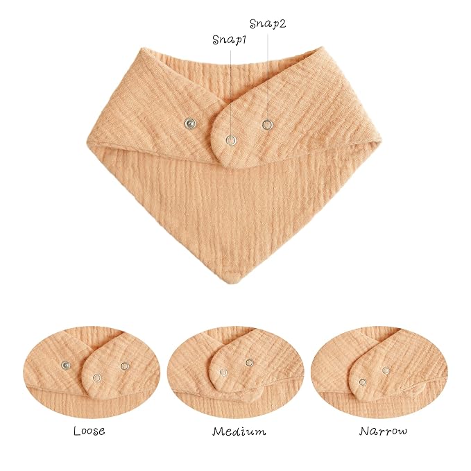 Konssy Muslin Baby Bibs 10 Pack Baby Bandana Drool Bibs 100% Cotton - Image 4