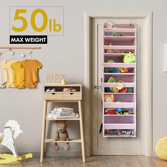 HOMELUX THEORY 1PC Heavy Duty Over the Door Organizer 55x14x6.7, 6 Large Front - Image 5