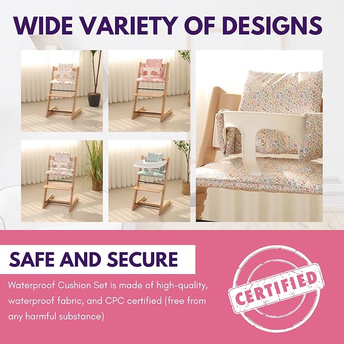 Waterproof & Compatible Stokke Tripp Trapp Cushion Set - Image 4