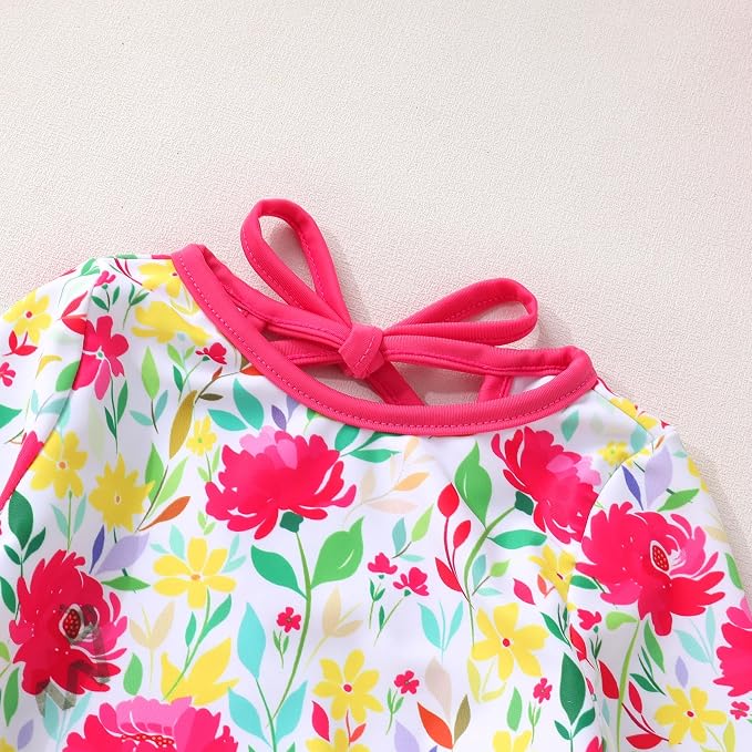 YOUNGER TREE Infant Baby Girls Swimsuit Long Sleeve Swimsuits One Piece - Image 4