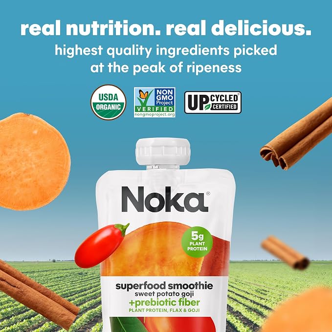Noka Superfood Fruit Smoothie Pouches, Sweet Potato Goji, Healthy Snacks - Image 7
