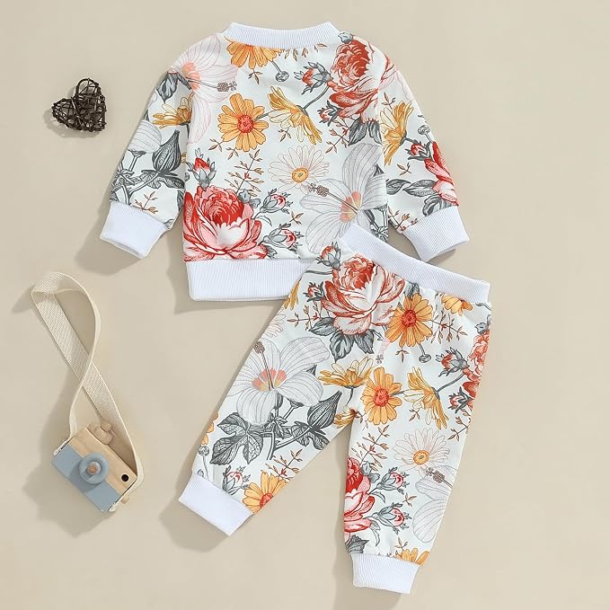 Fernvia Toddler Baby Girl Clothes 3 6 9 12 18 24 Months Fall Outfits Solid Long - Image 3