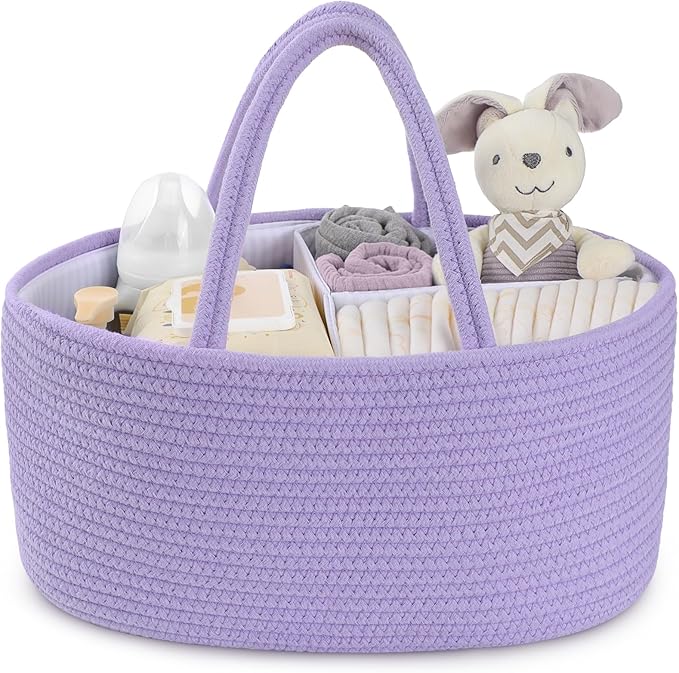 Maliton Baby Diaper Caddy Organizer, Cotton Rope Diaper Caddy Basket, Large by Maliton