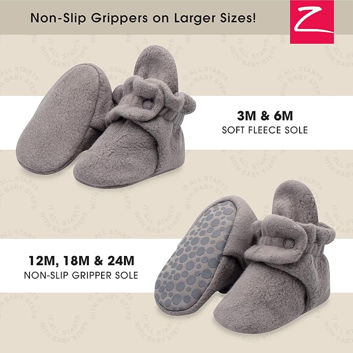 Zutano Unisex Fleece Baby Booties, Two Snap Closure, Newborn to 24 Months - Image 2