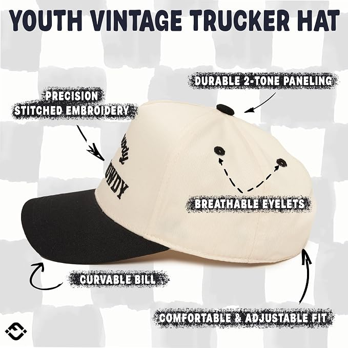 Funky Junque Premium Kids Trucker Hat Vintage Snapback Baseball Cap - Image 4