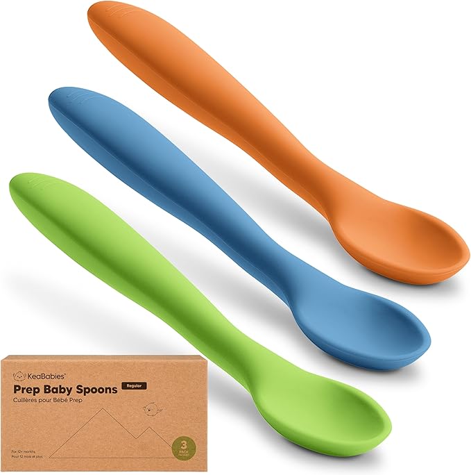 KeaBabies Silicone Baby Spoons, Self Feeding 6-12 months by KeaBabies