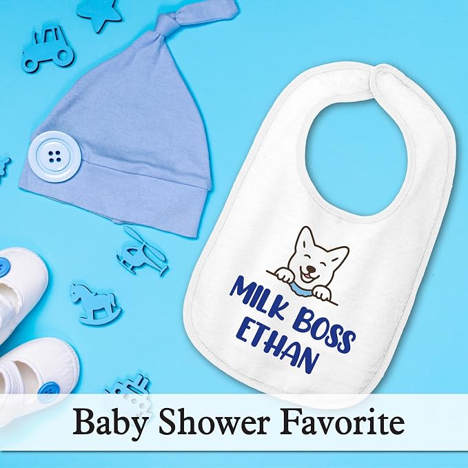 Personalized Baby Bib – Soft Cotton Terry, Cute Jindo Dog Design - Image 5