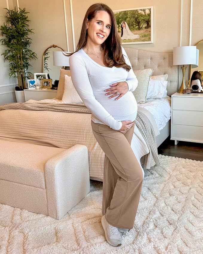 G4Free BareFeel Maternity Dress Yoga Pants Over The Belly Stretchy Work Slack - Image 4