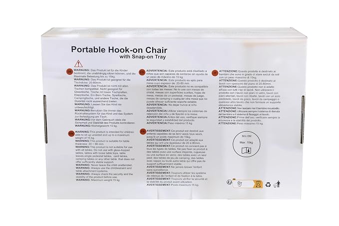 Toogel Hook On High Chair with Removable Dining Tray, Folding Portable Clip on - Image 11