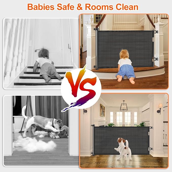 71 inch Retractable Baby Gates, EZIGO Extra Wide Baby Gate - Image 4